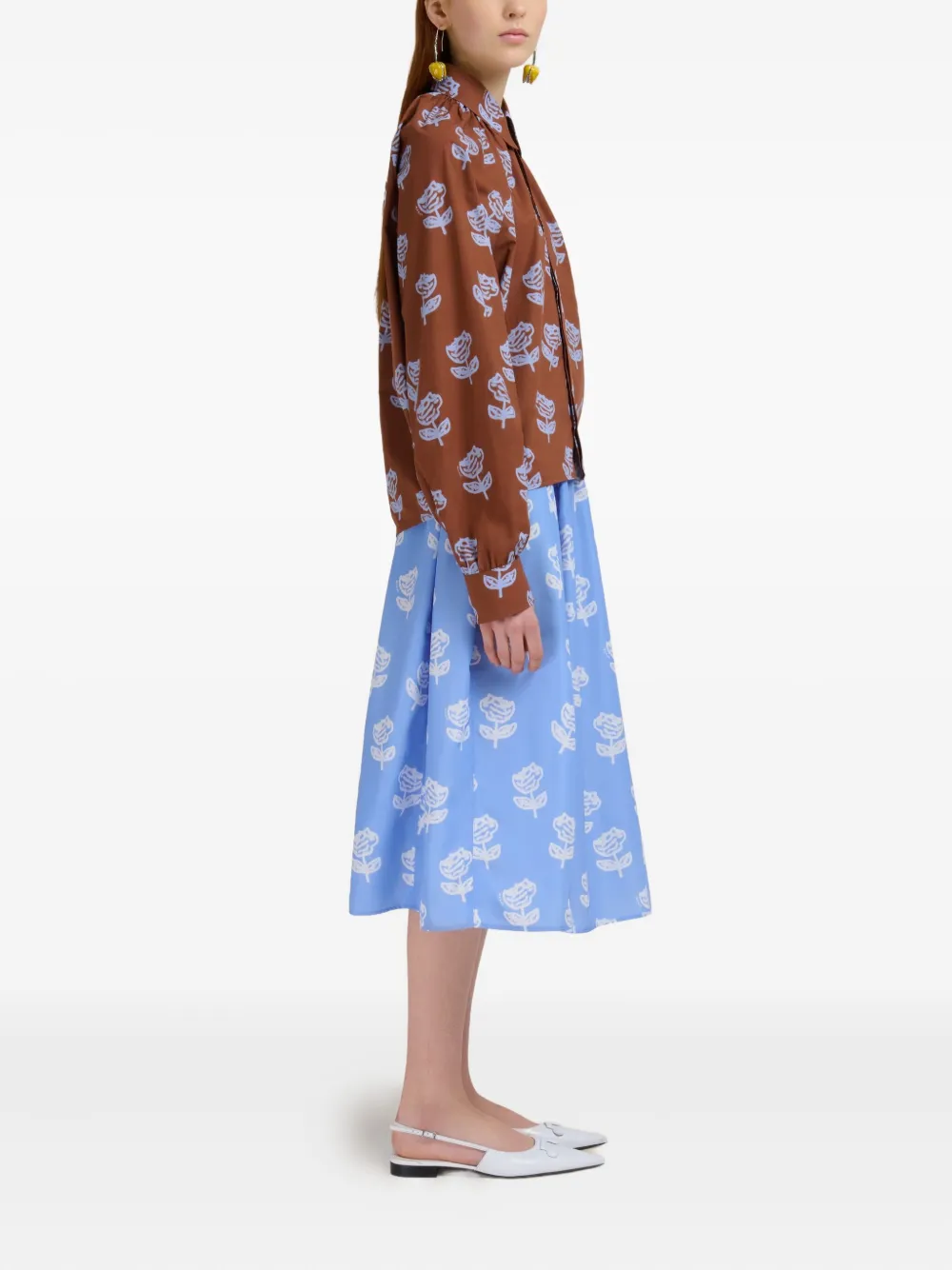 Marni Blouse met bloemenprint Bruin