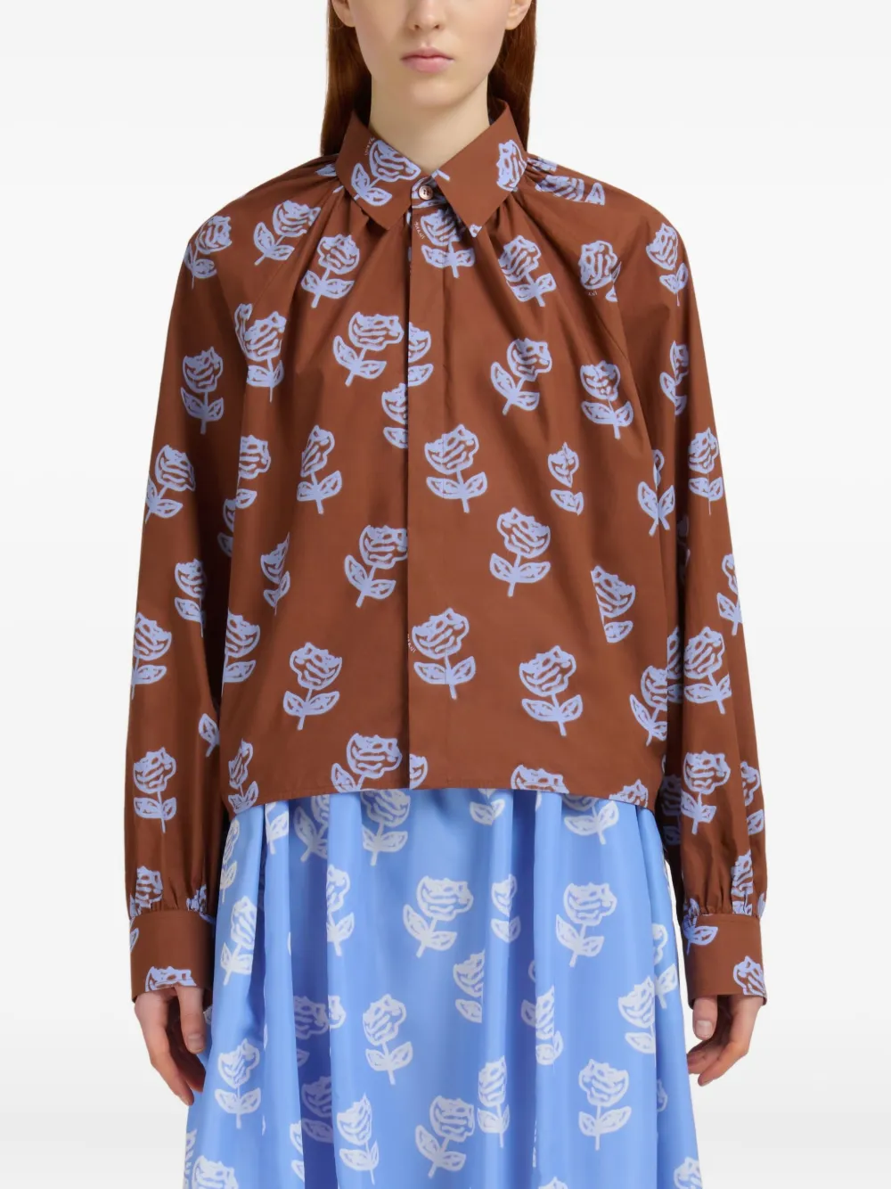 Marni Blouse met bloemenprint Bruin