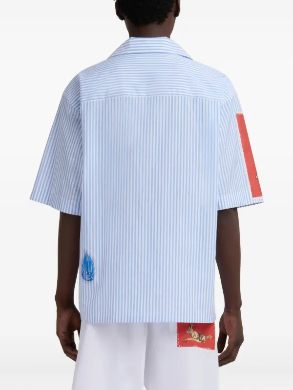 Marni ストライプ パッチワーク シャツ | ブルー | FARFETCH JP