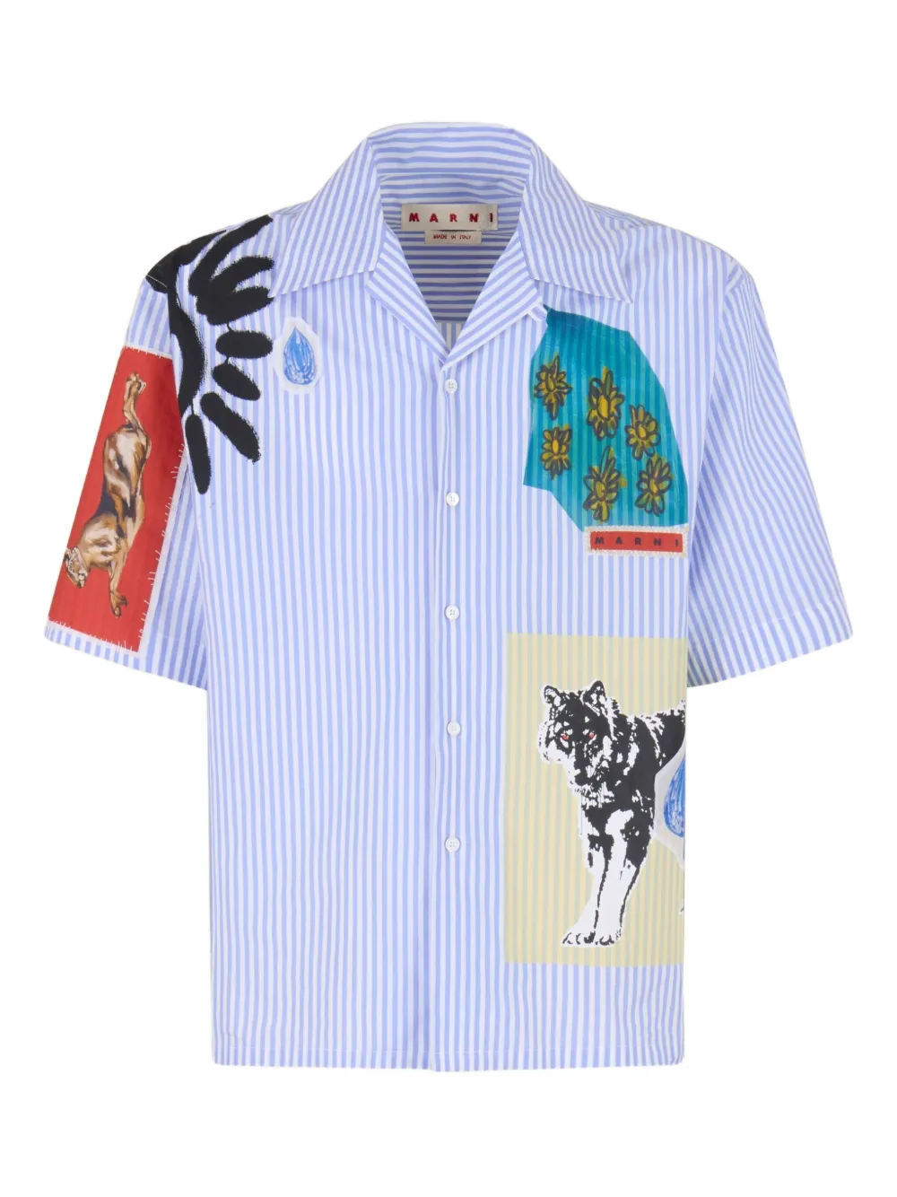 Marni Overhemd met patchwork Blauw