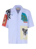 Marni striped patchwork shirt - Blue