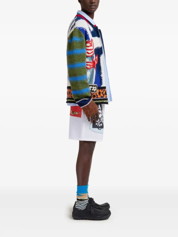 Marni ストライプ パッチワーク シャツ | ブルー | FARFETCH JP