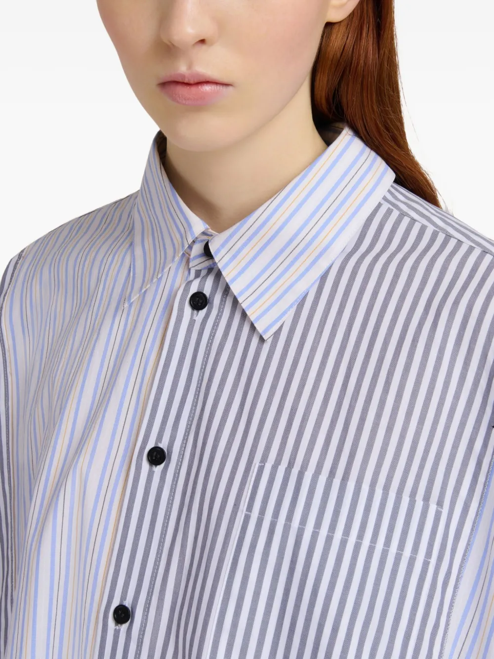 Marni Gestreept katoenen blouse Grijs