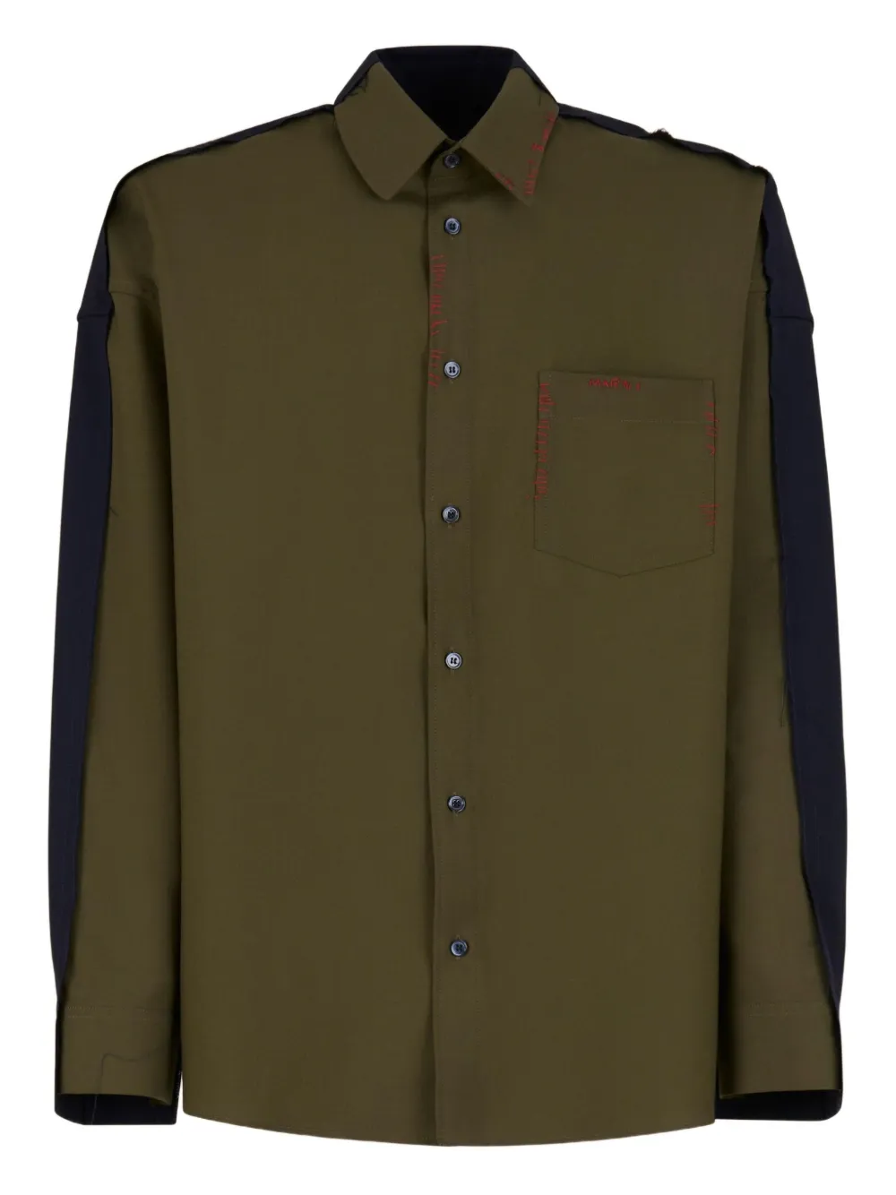 Marni Button-up overhemd met contrasterende mouwen Groen