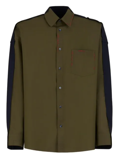 Marni contrast-sleeve button-up shirt