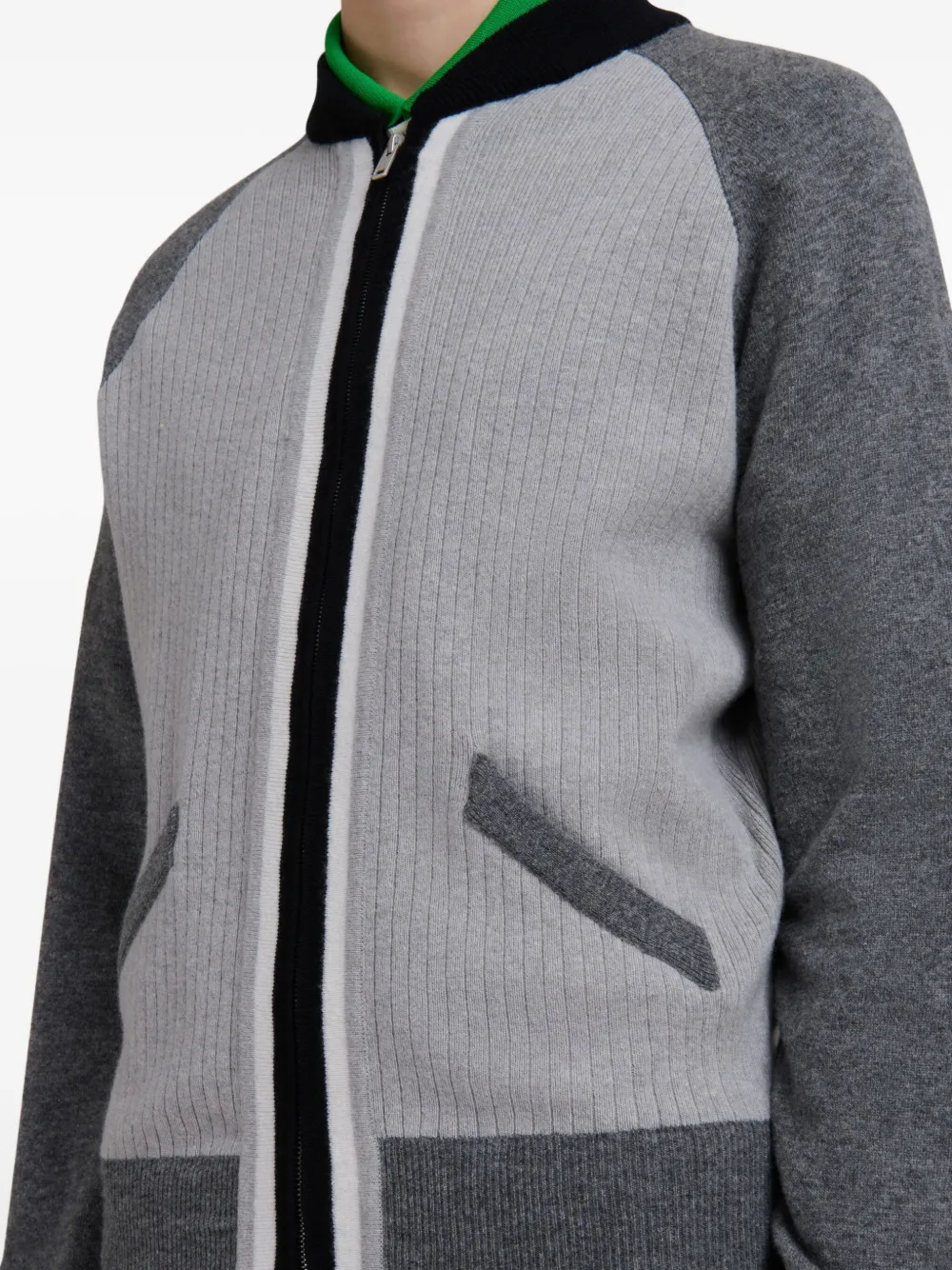 Marni Sweater met geribbeld vlak en rits Grijs