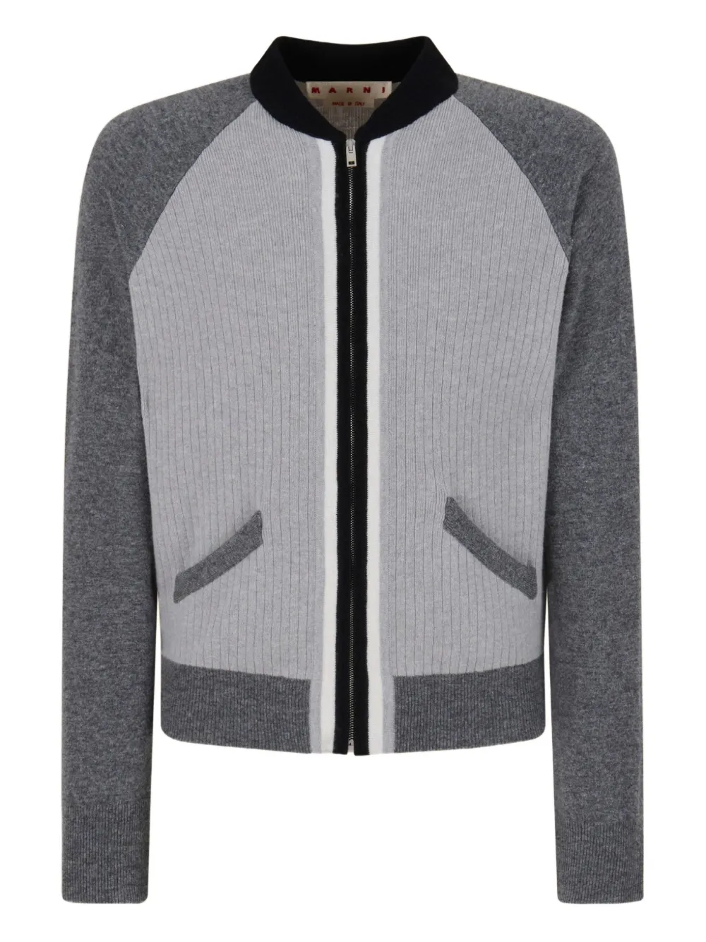 Marni Sweater met geribbeld vlak en rits Grijs
