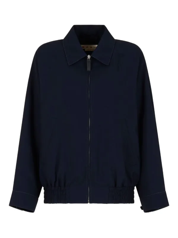 Marni ジップアップ ボンバージャケット | ブルー | FARFETCH JP