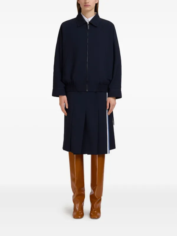 Marni ジップアップ ボンバージャケット | ブルー | FARFETCH JP