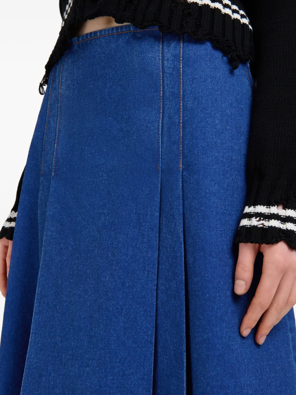 Marni Denim rok met geplooid detail Blauw