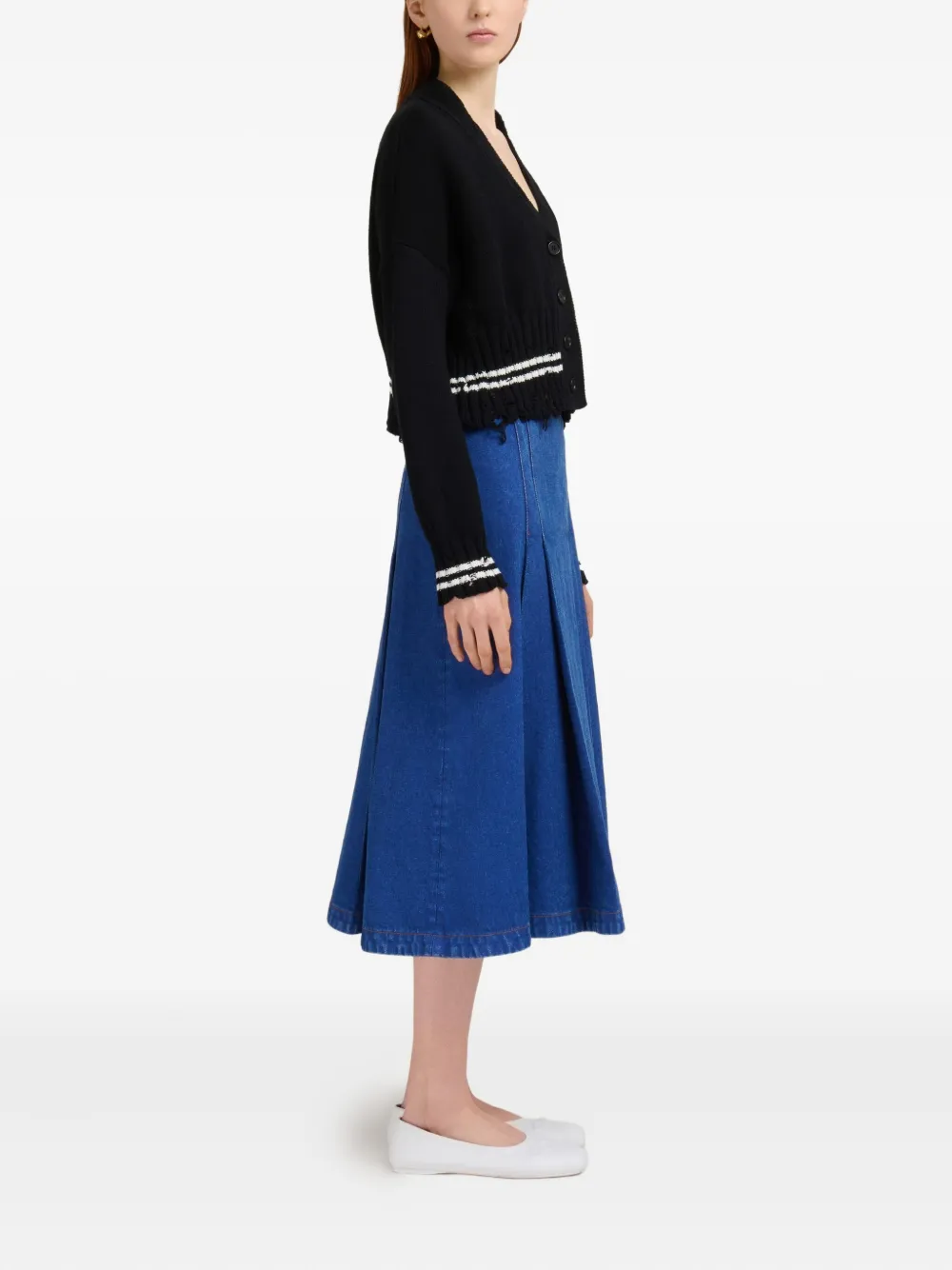 Marni Denim rok met geplooid detail Blauw