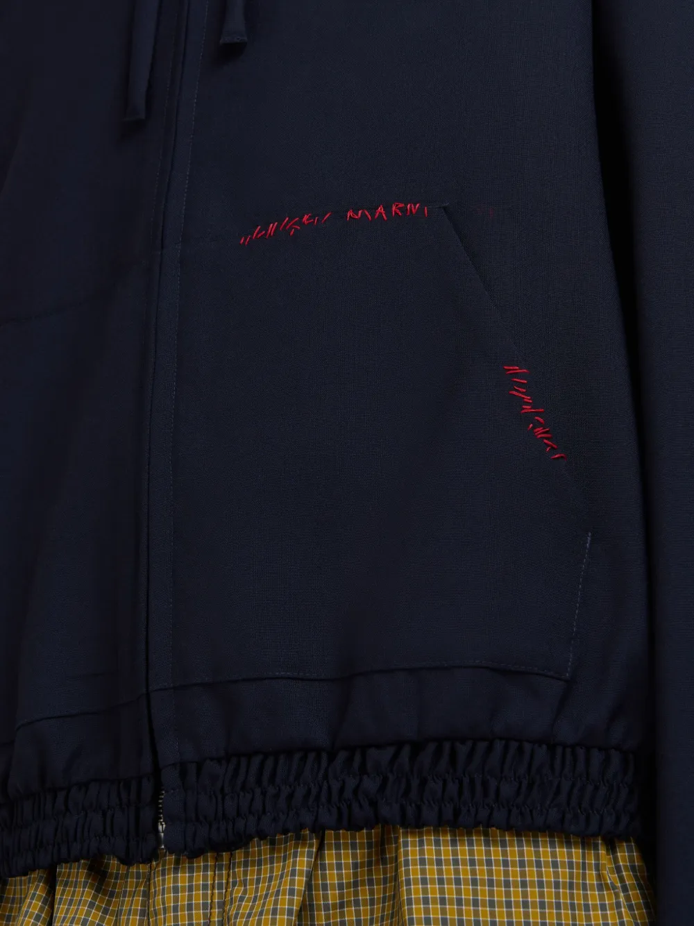 Marni Hoodie met rits 00B99 BLUBLACK