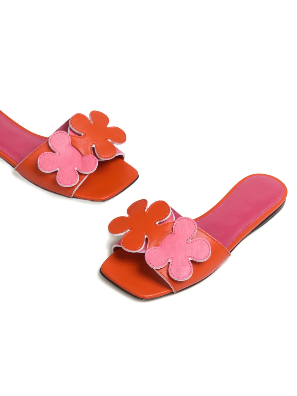 Marni Floral-applique Slide Sandals