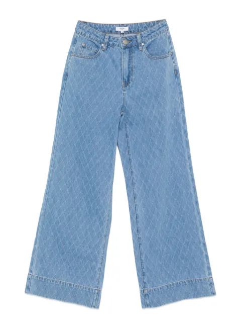 suncoo button-fastening wide-leg jeans