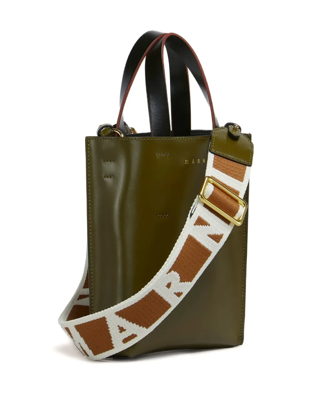 Marni Museo leren shopper Groen