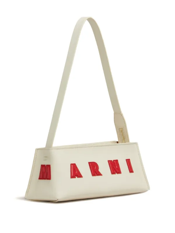 【関税＆送料込み】Marni 'Museo' White Shoulder Bag With Th Museo Mini Bag in cream leather | Marni