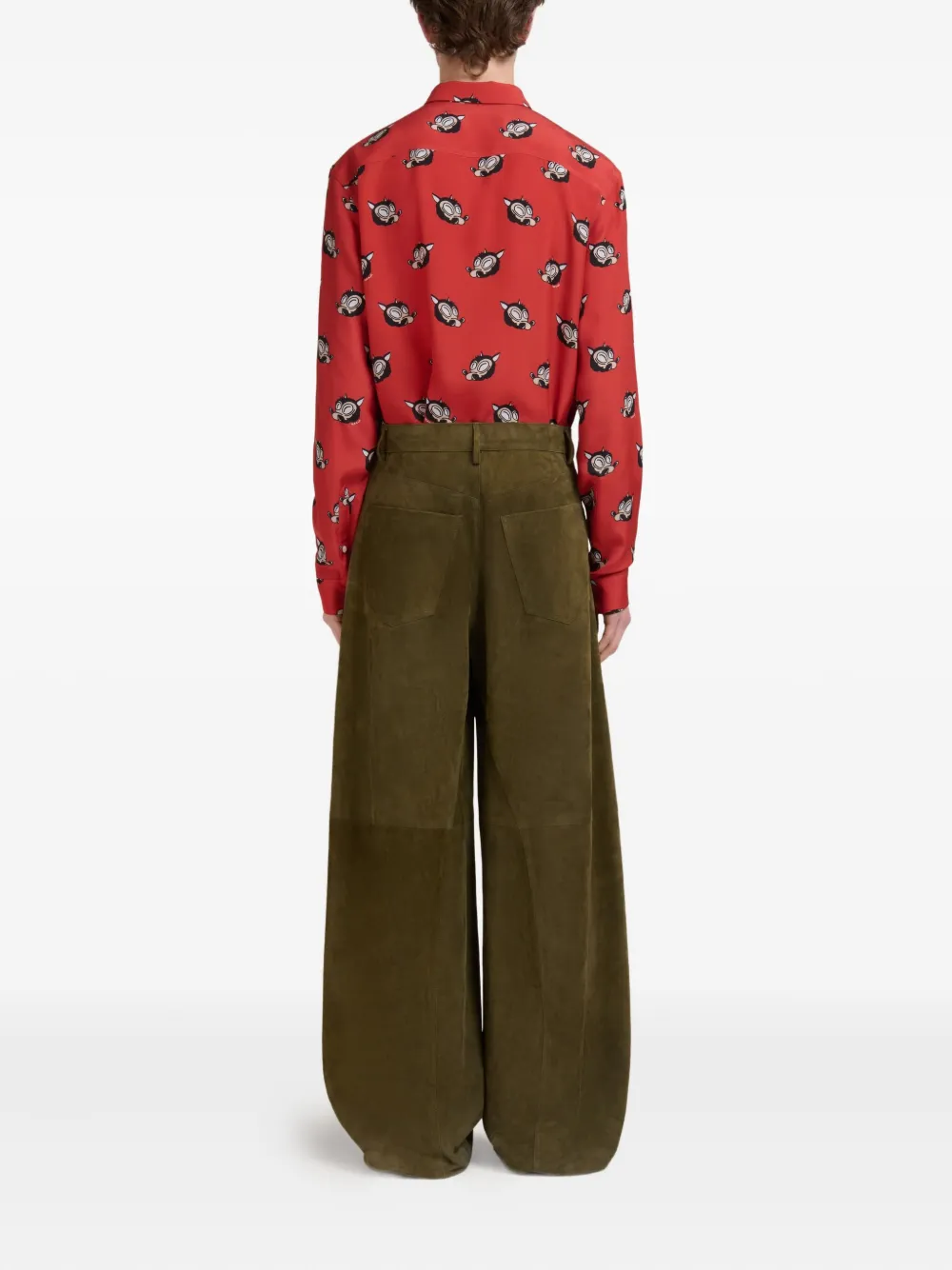 Marni Broek met wijde pijpen Groen