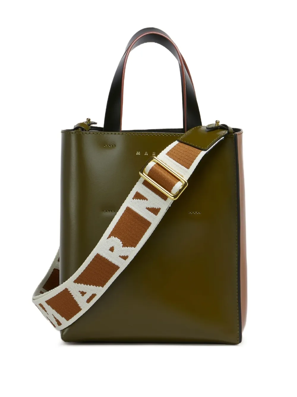 Marni Shopper met colourblocking Groen