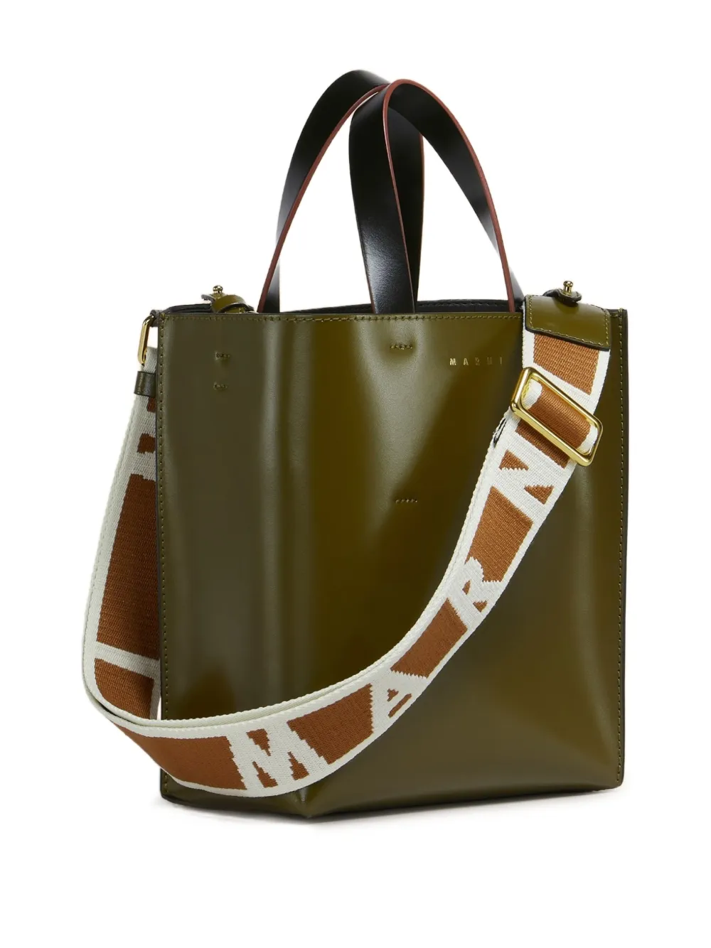 Marni Shopper met colourblocking Groen