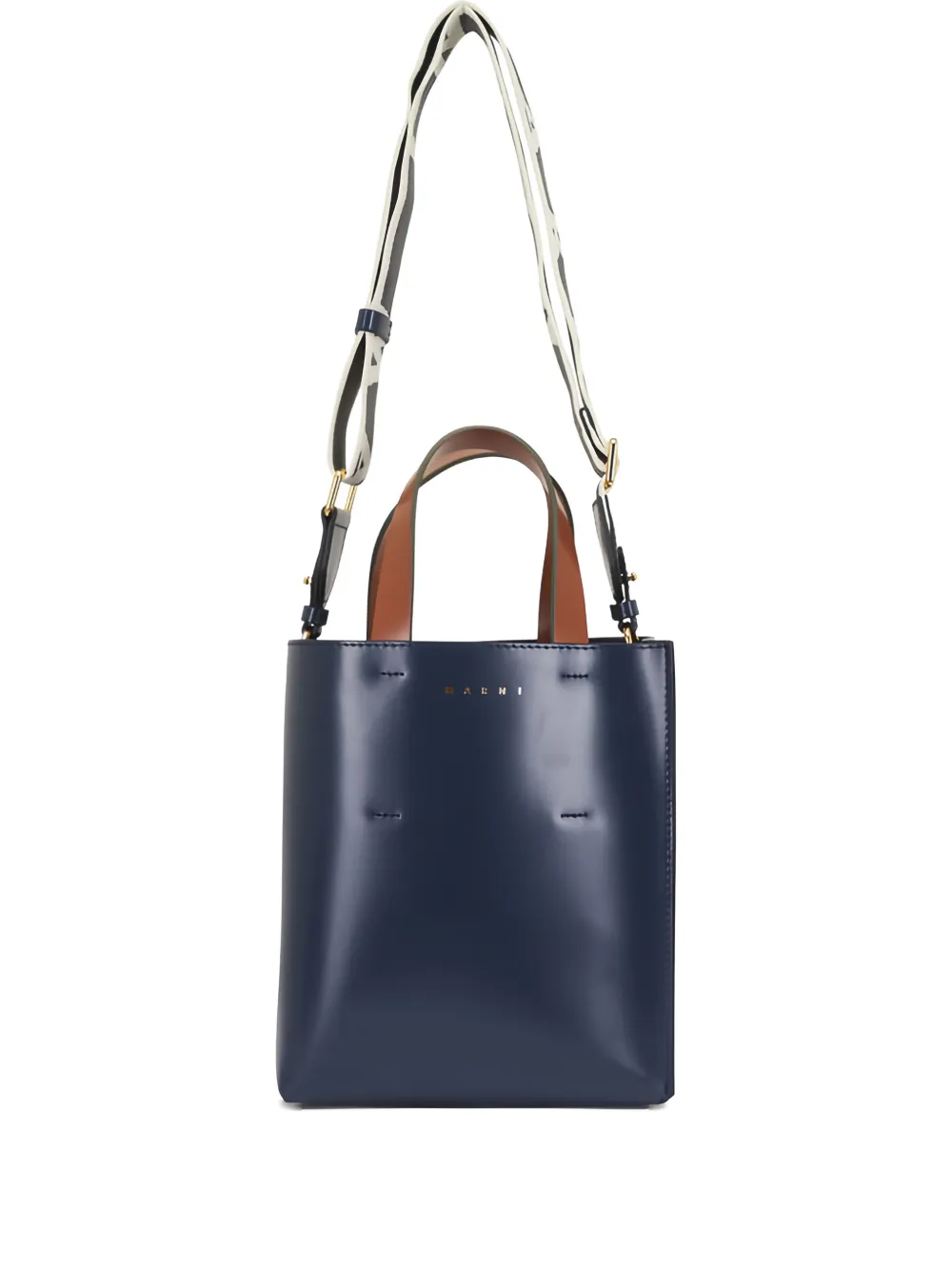 Marni Borsa tote in pelle con design color-block - Verde