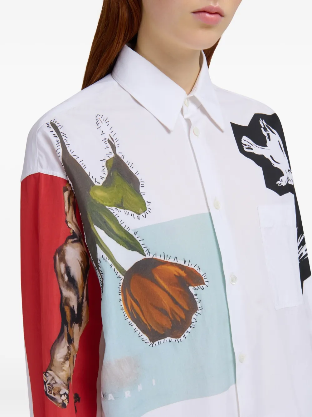 Marni Shirt met grafische print 00W01 WHITE