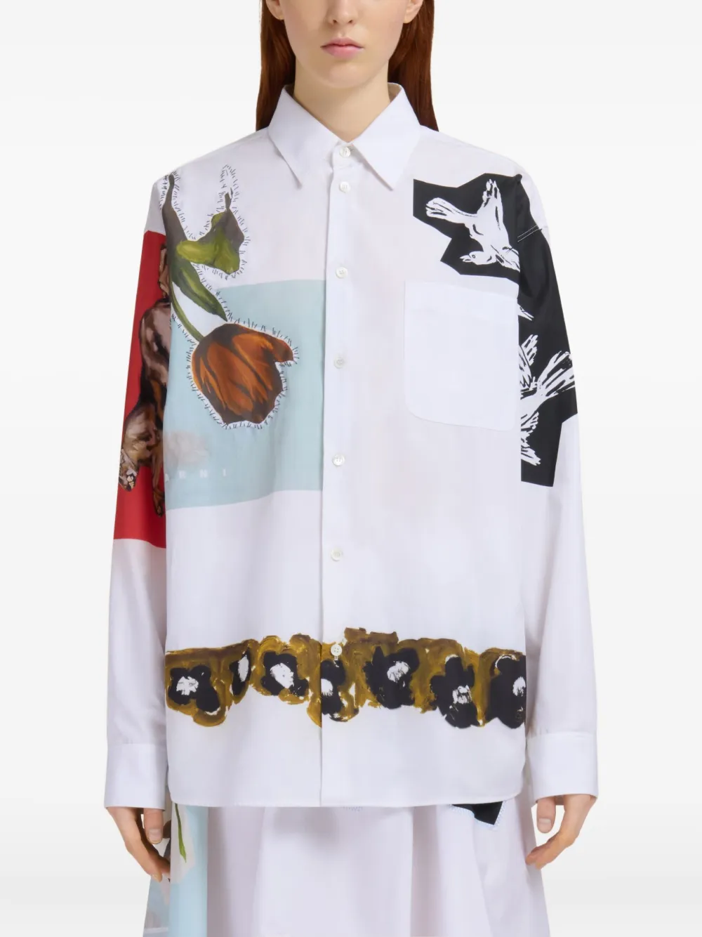 Marni Shirt met grafische print 00W01 WHITE