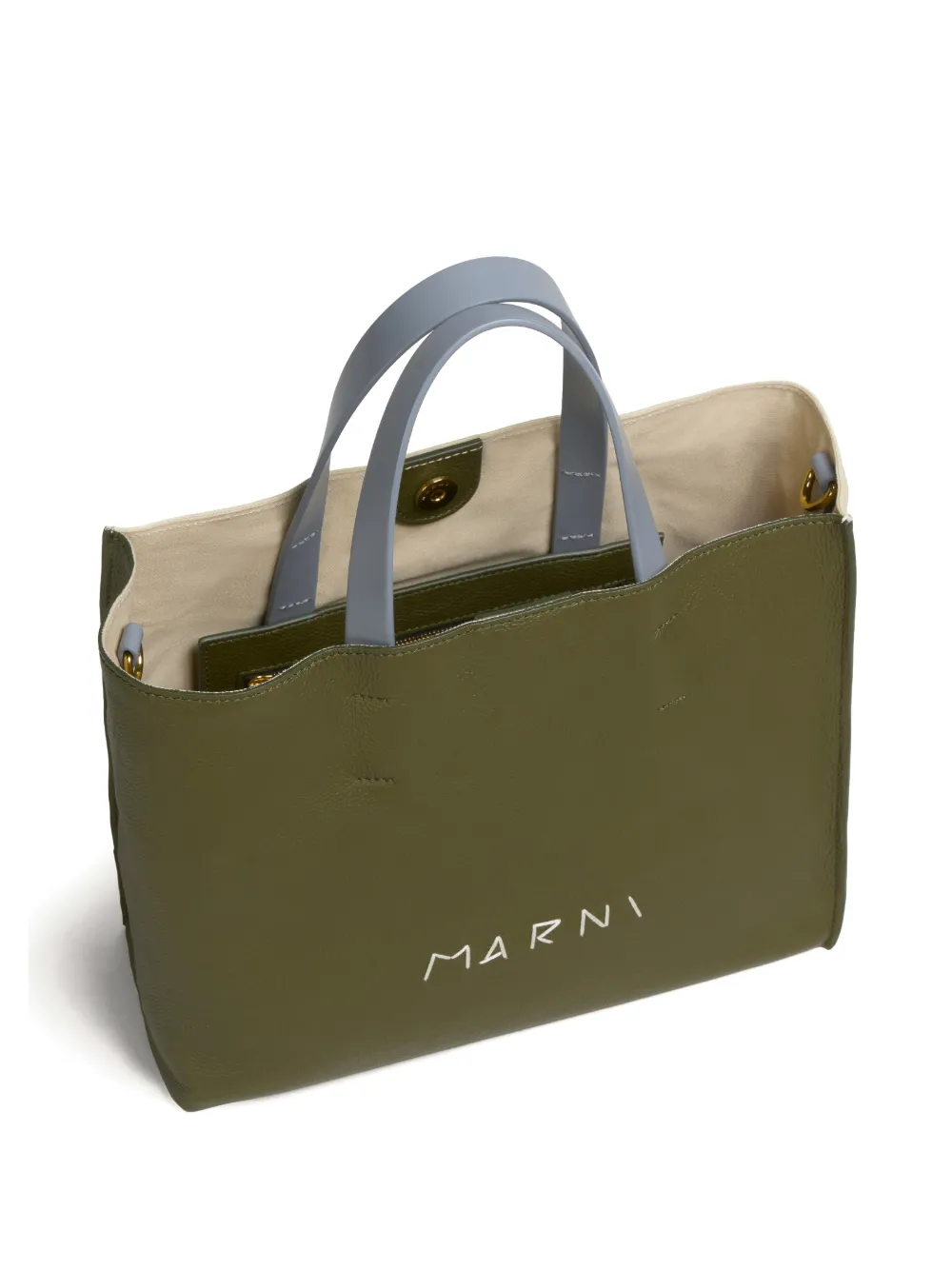 Marni Museo leren shopper Blauw
