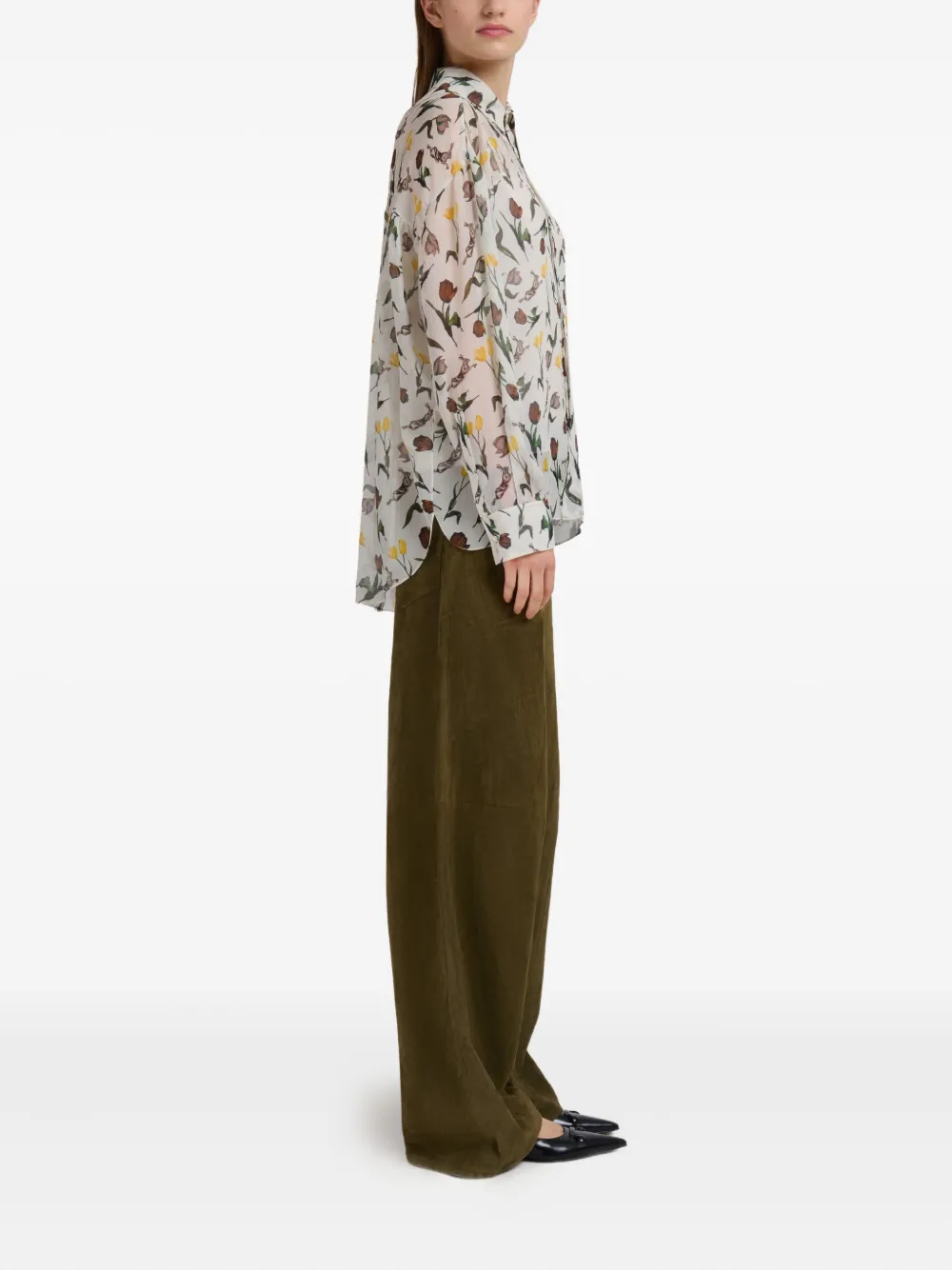 Marni Broek met wijde pijpen Groen