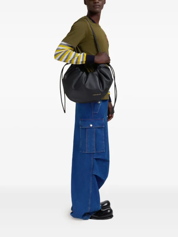 Marni Leather Shoulder Bag Black FARFETCH ID