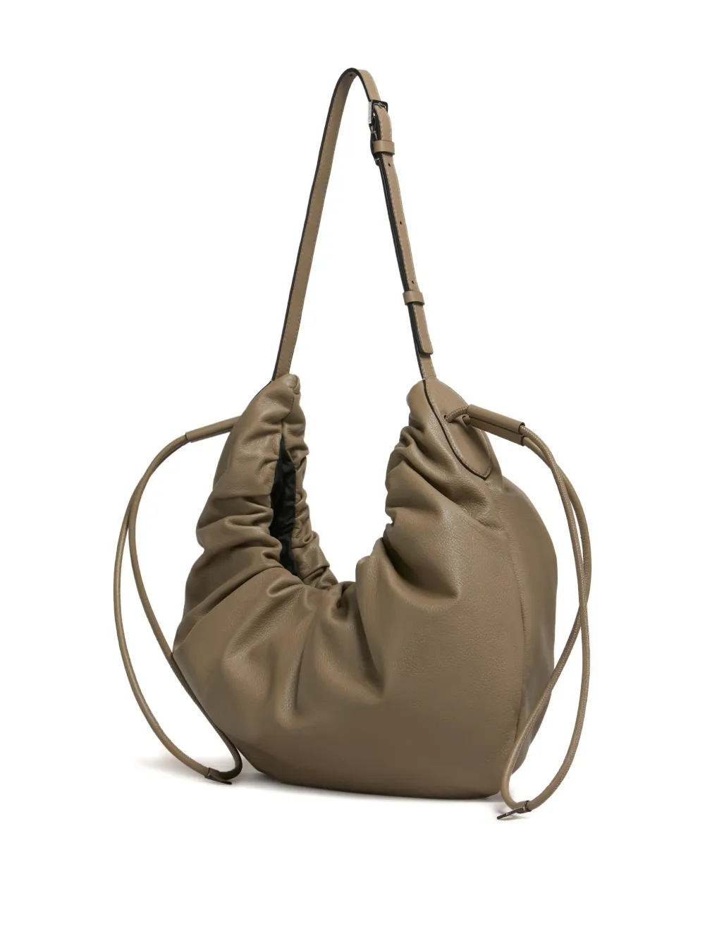 Marni Scrunchie leren schoudertas Bruin