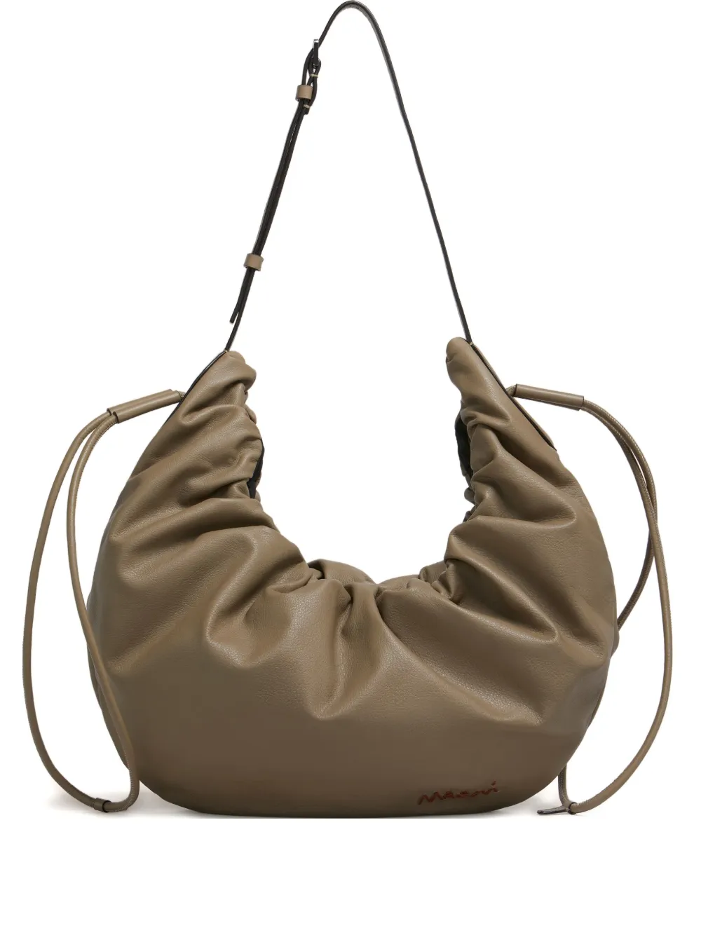 Marni Scrunchie leather shoulder bag | Brown | Image 1