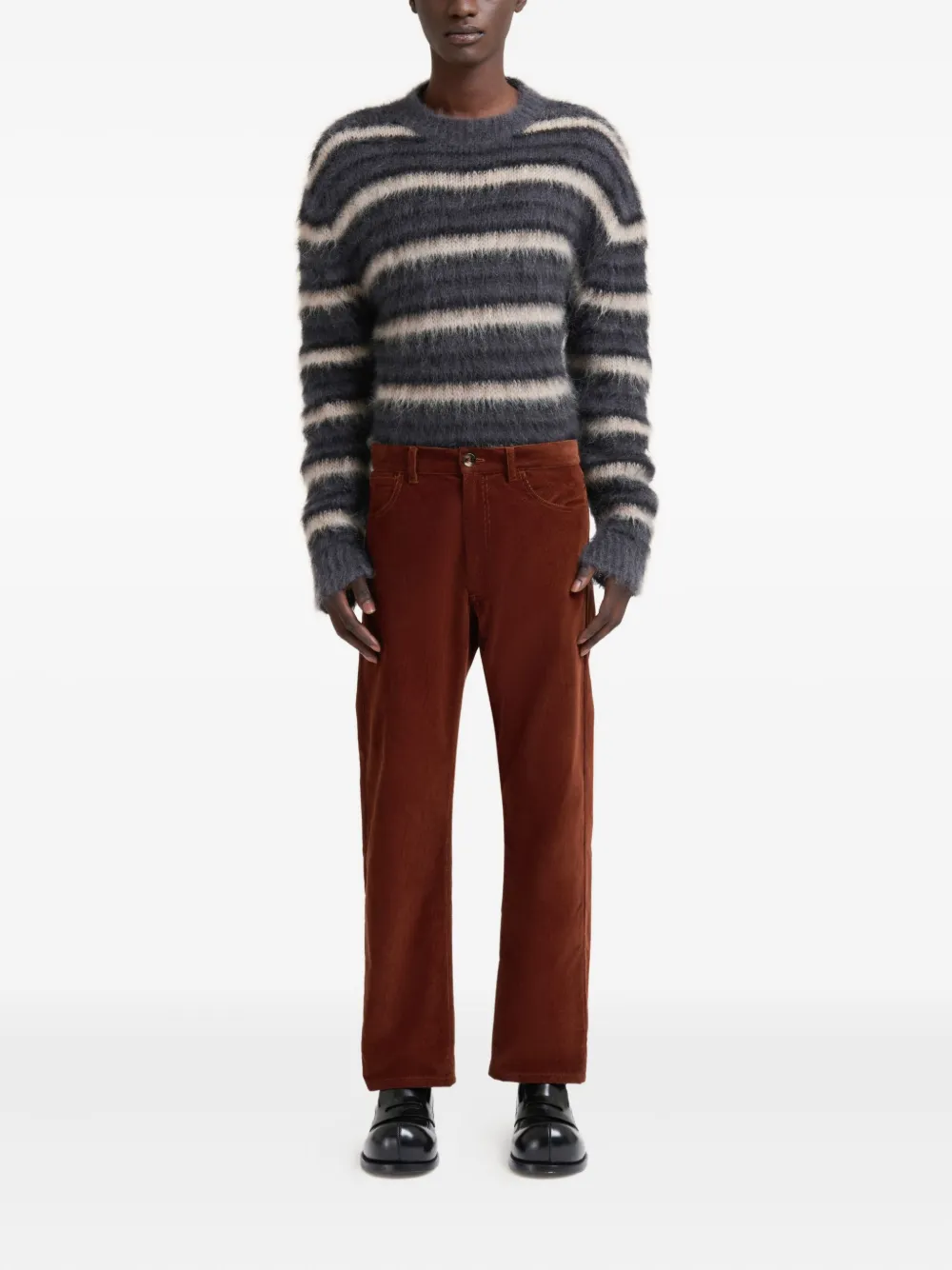 Marni cotton straight-leg trousers - Rood