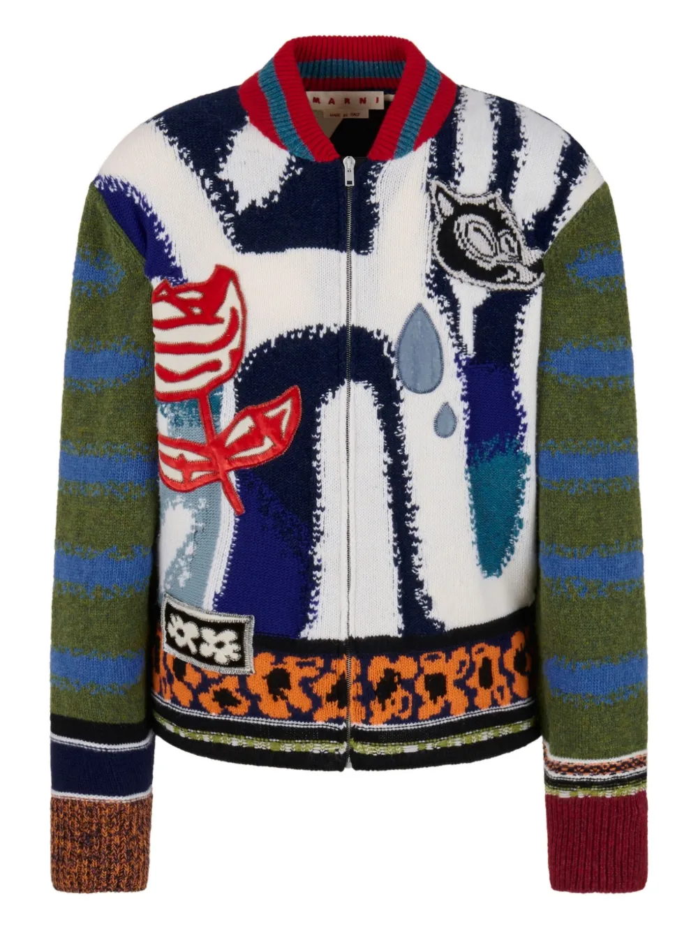 Marni graphic-knitted cardigan | White | Image 1