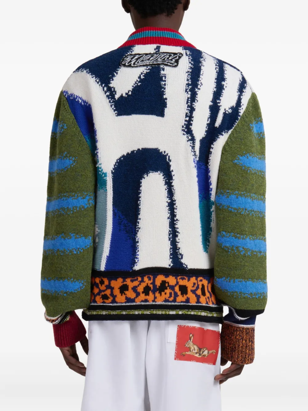 Marni Gebreide vest met grafische print Wit
