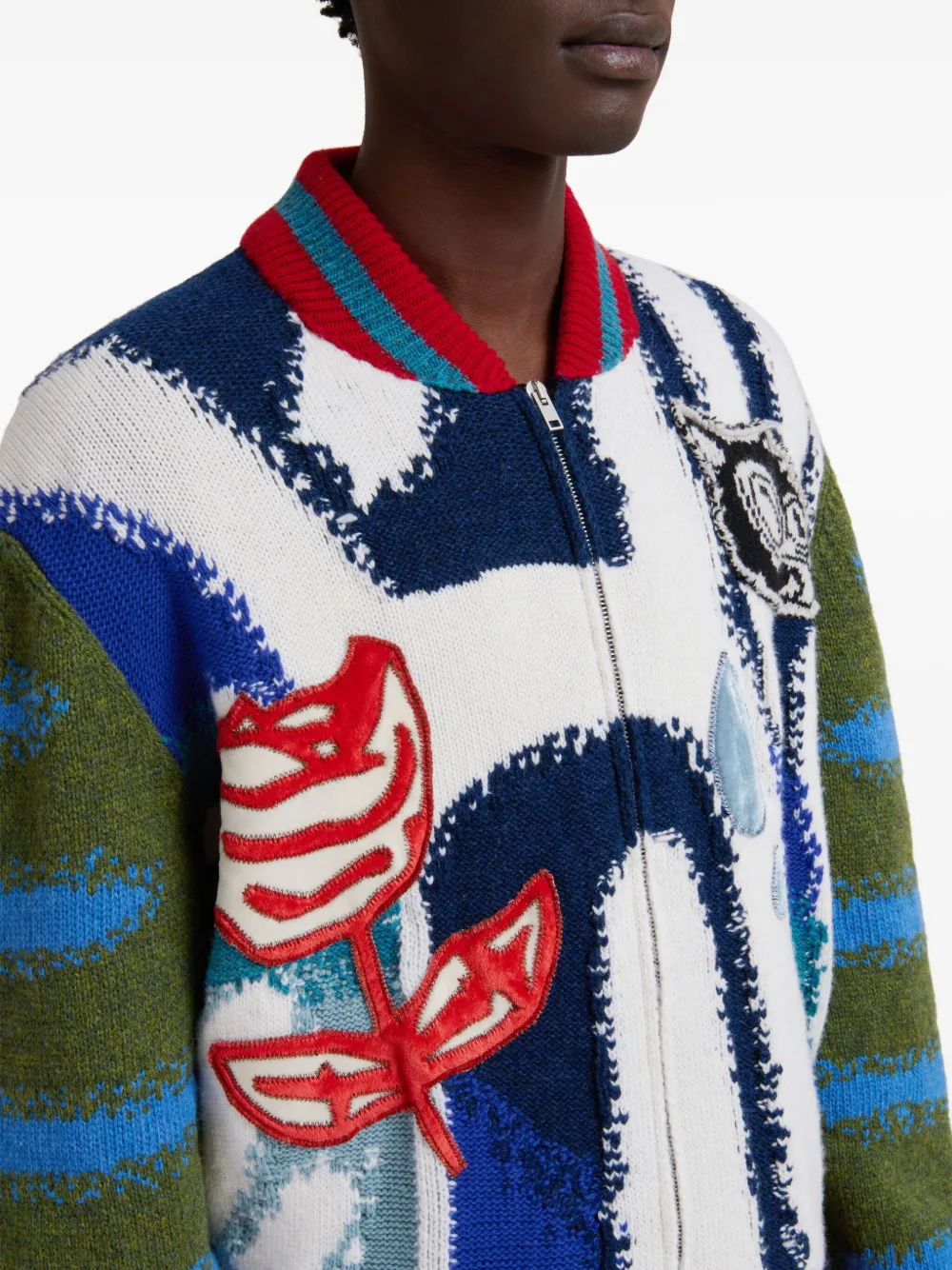 Marni Gebreide vest met grafische print Wit