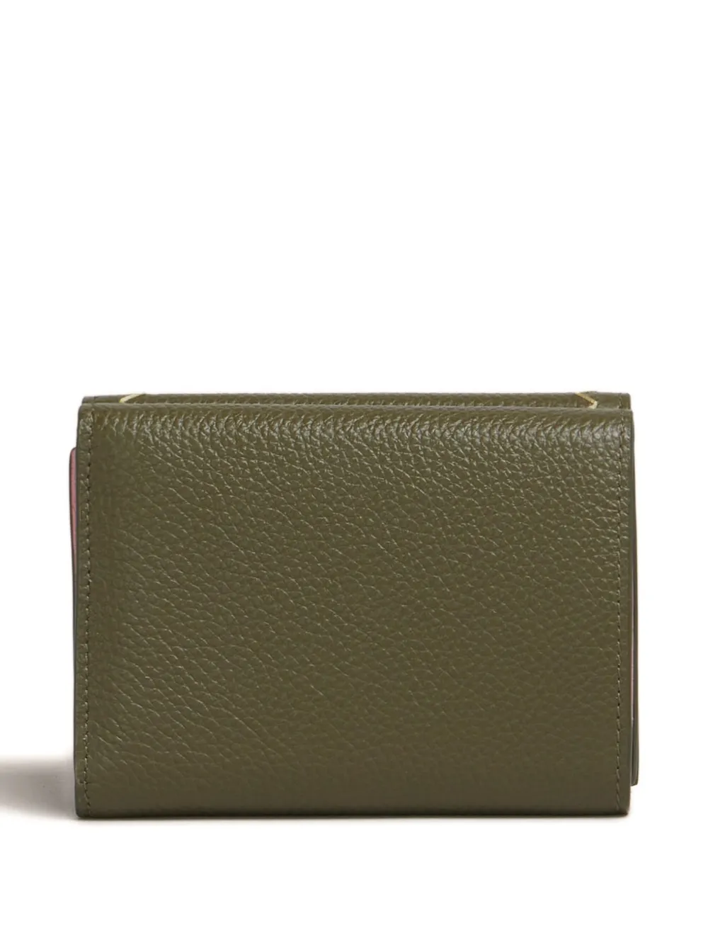 Marni Textured Leather Bi-fold Wallet In Green
