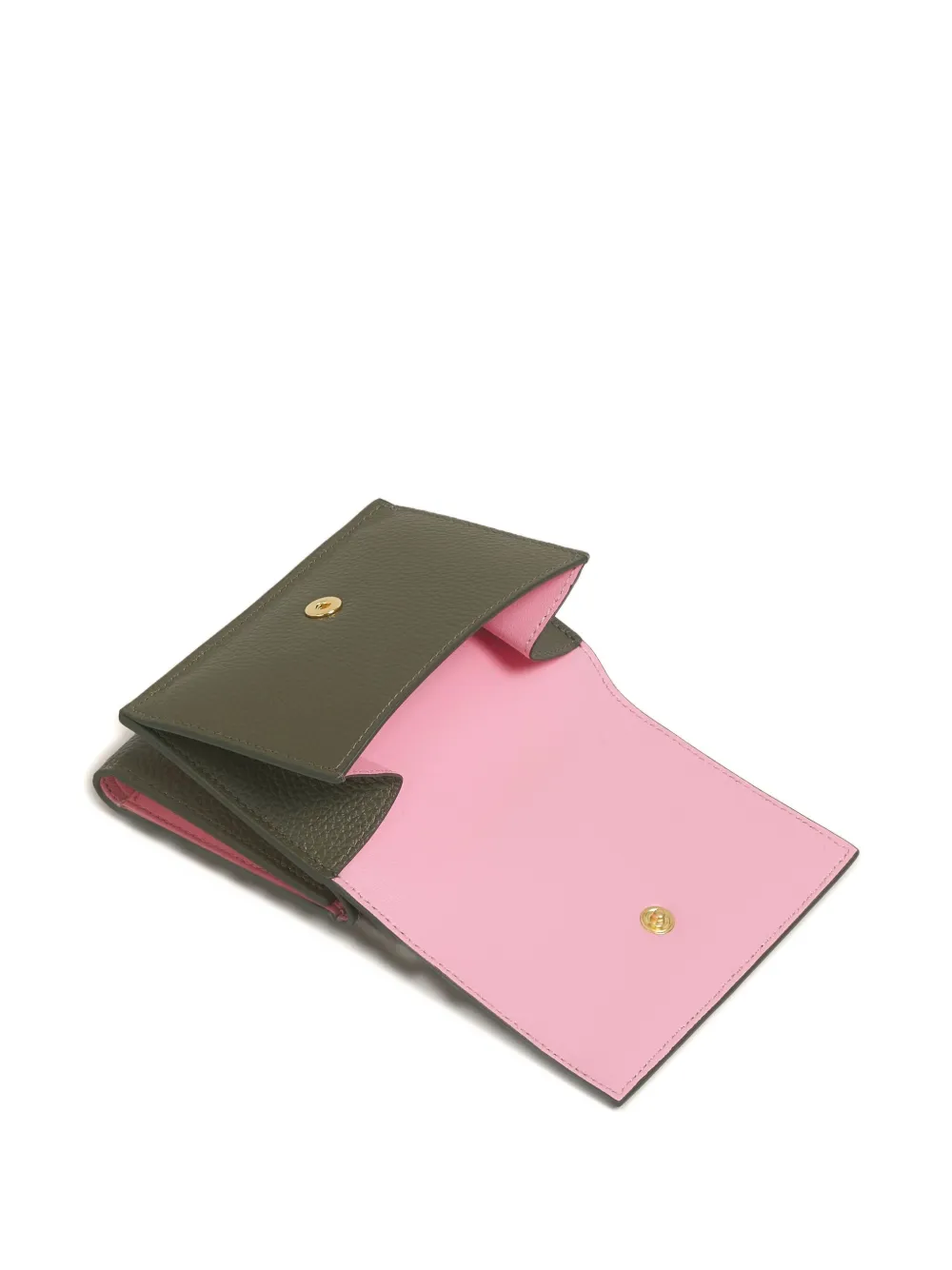 Marni Textured Leather Bi-fold Wallet In Green