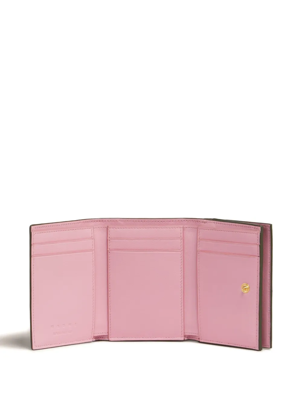 Marni Textured Leather Bi-fold Wallet In Green