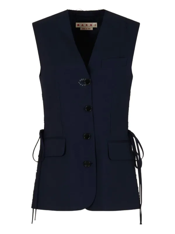 Marni Sleeveless Tailored Vest in Blue