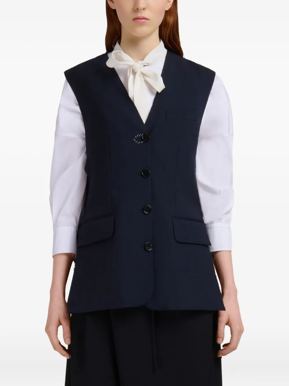 Marni Getailleerde mouwloze top Blauw