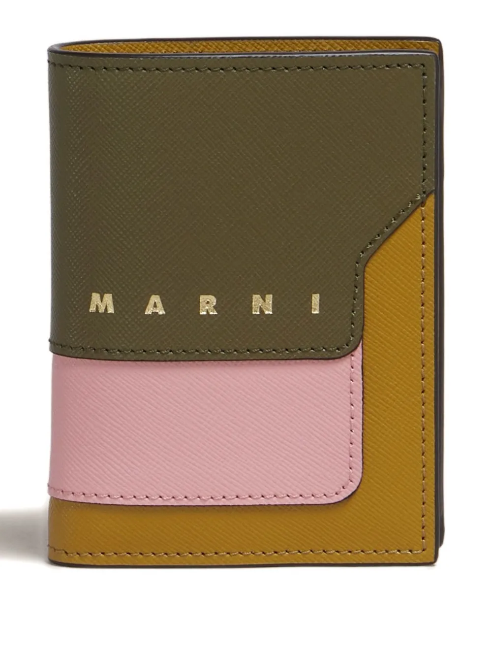Marni Colour-block Leather Wallet In Multi