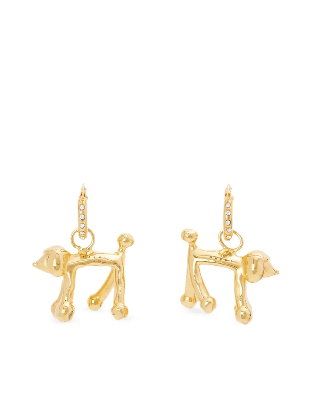  Marni Dog-motif Earrings - Gold 