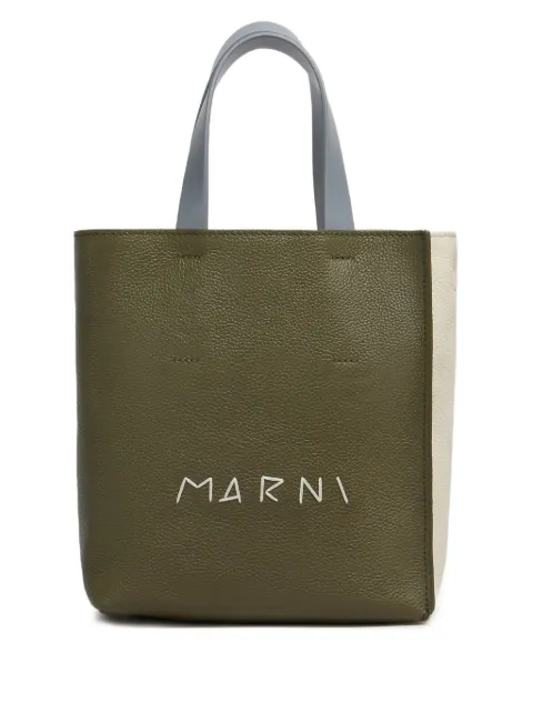 Marni logo-printed leather tote bag