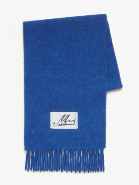 Marni brushed alpaca-blend scarf with fringes