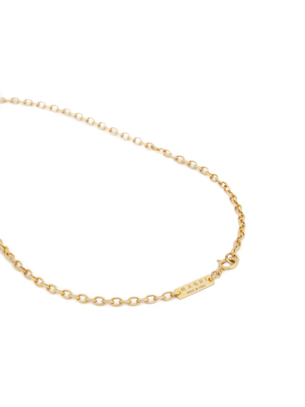 Marni branded-plaque chain necklace - Goud