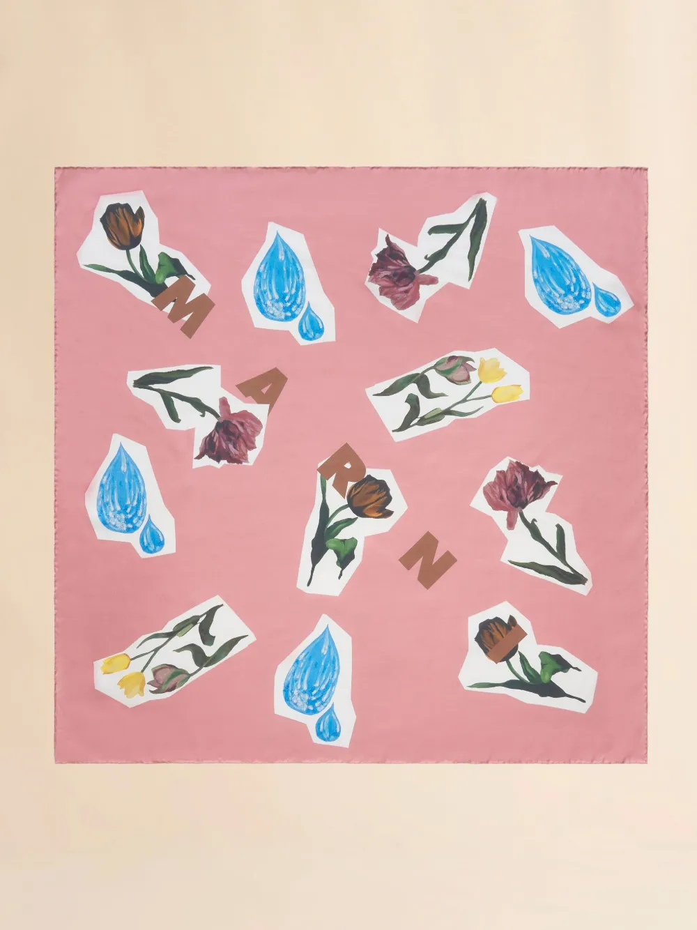 Marni floral-print silk scarf CFC33 pink