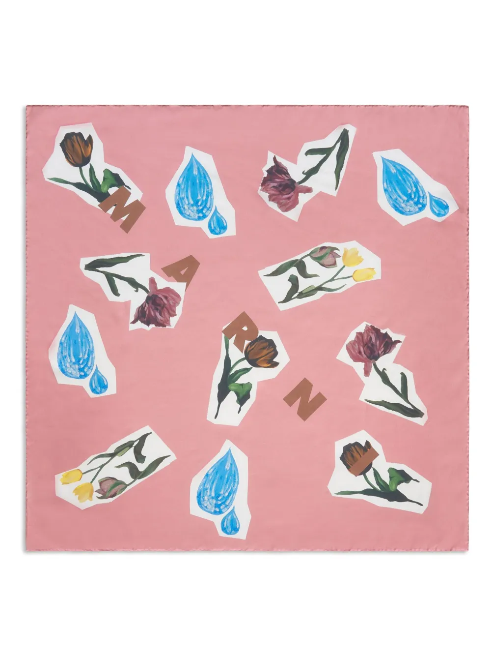 Marni Sjaal met bloemenprint CFC33 pink