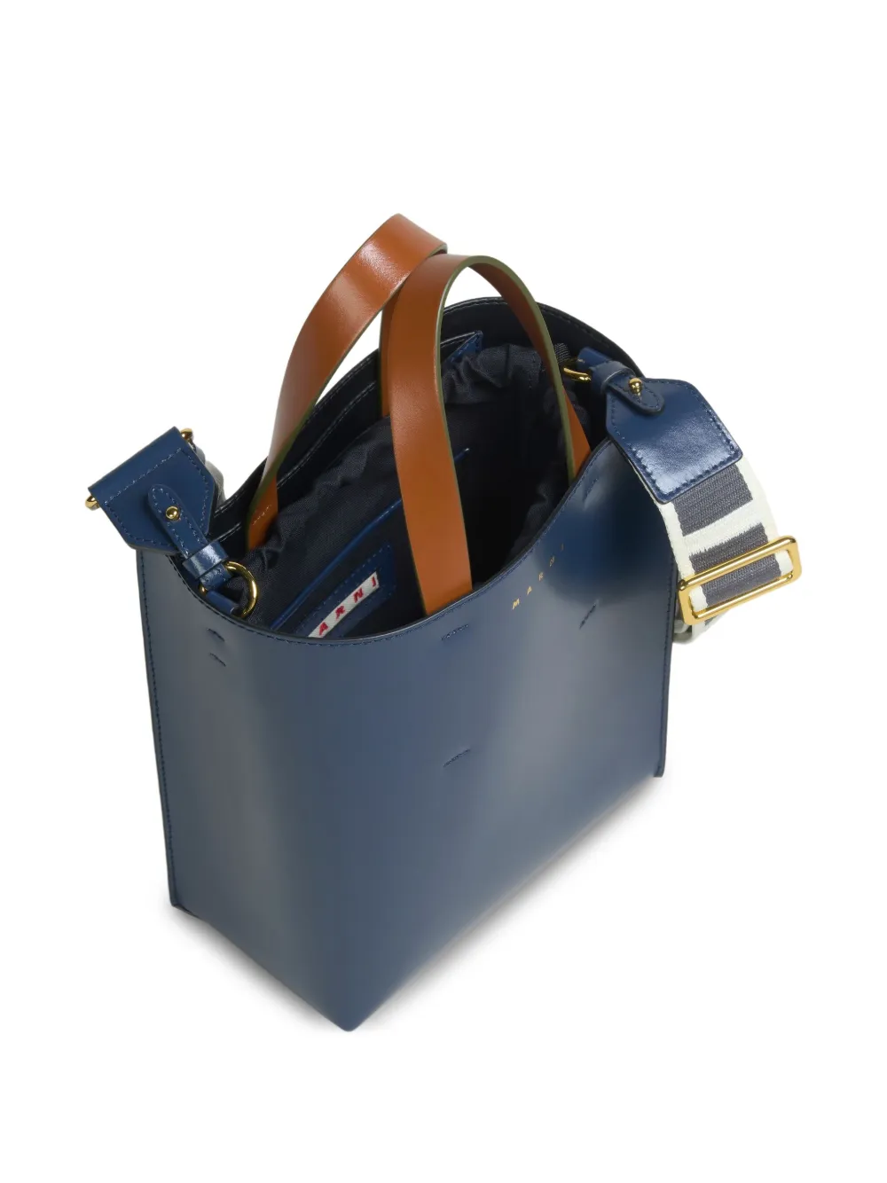 Marni Museo mini-shopper met structuur Blauw
