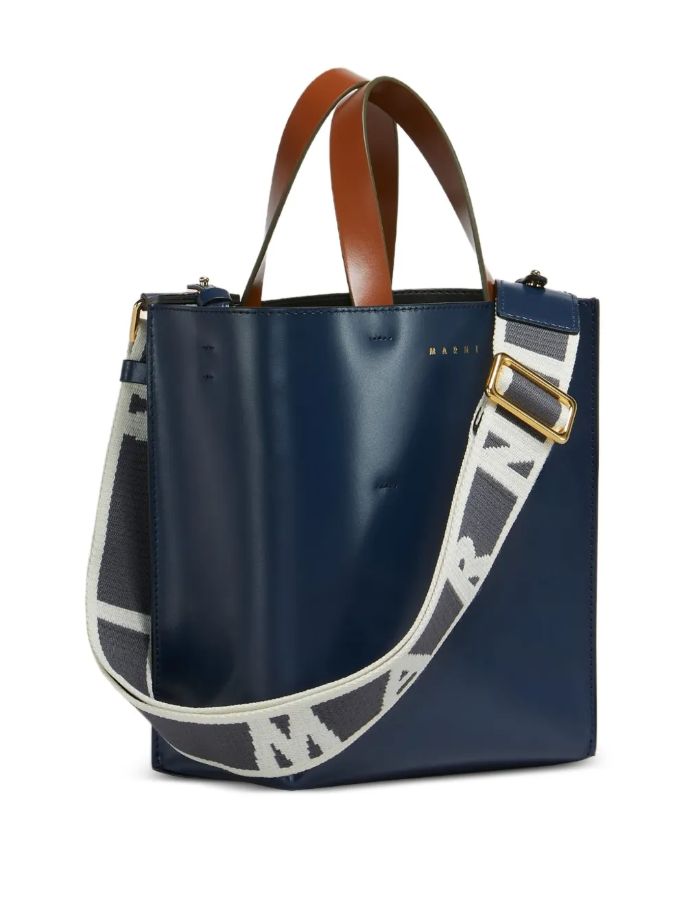 Marni Museo mini-shopper met structuur Blauw
