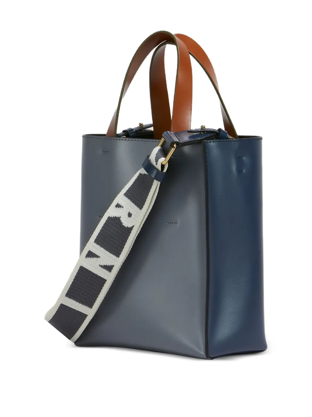 Marni Museo mini-shopper met structuur Blauw